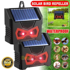 1/2x Garden Animal Repeller Ultrasonic Yard Outdoor Solar Power Pest Mice Deer