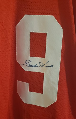 Maglietta da hockey Gordie Howe Firmata Detroit Red Wings - ROSSA - Foto 6 di 10