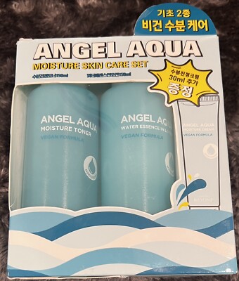 Angel Aqua Moisture Skin Care Set 3pc, Toner, Water Essence In Lotion And Cream