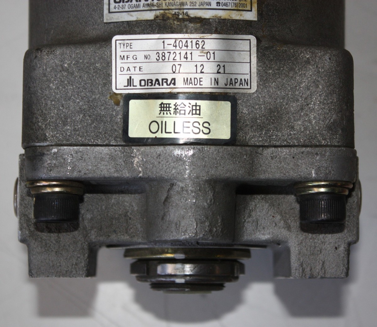 OBARA Cylinder Assy Assembly 1-404162 3872141-01 Oilless
