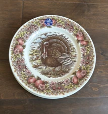 Royal Stafford Turkey thanksgiving Dinner Plate set of 4- 11" England New Apples