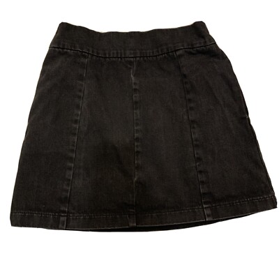 Jupe Mini En Jean Noir Topshop MOTO Taille 6 - Look Déchiré Et Tendance