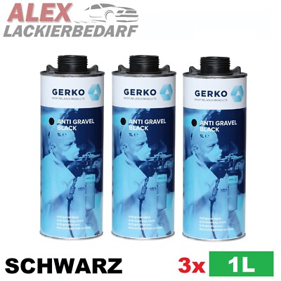 3x 1 Liter GERKO UBS Steinschlagschutz SCHWARZ Konservierung Unterbodenschutz