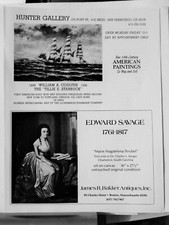 EDWARD SAVAGE / WM A COULTER ART PIECES   ORIG VTG 1977-2 ADVERTISEMENT,