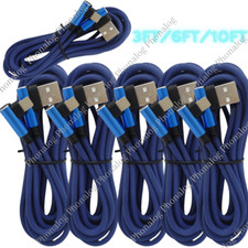 3/6/10Ft 90 Degree Right Angle Charger Cable For Apple iPhone iPad Charging Cord