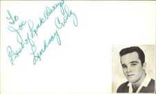 Lindsay Crosby d. 1989 Actor The Mechanic Signed 3" x 5" Index Card