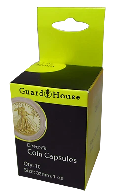 Guardhouse 1 oz Gold Eagle (32mm) Direct-Fit Coin Capsules - 10 Pack