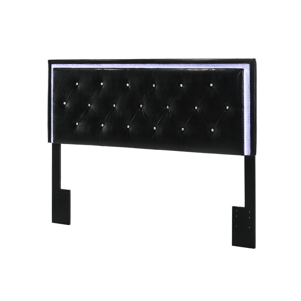 Faux Leather Headboard only w/ LED (Full/Queen), Black eBay