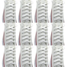 12 pairs Flat "White" Sneaker Athletic String 27",36",45",54",63" Shoelace