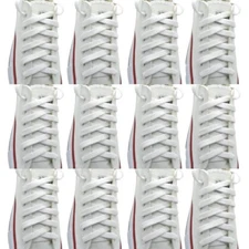 12 pairs Flat "White" Sneaker Athletic String 27",36",45",54",63" Shoelace