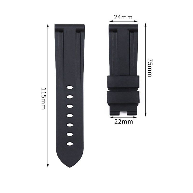 ㊲PANERAI 24mm-22mm 22 24MM Yellow Leather Watch Strap Fits for Panerai PAM Sub