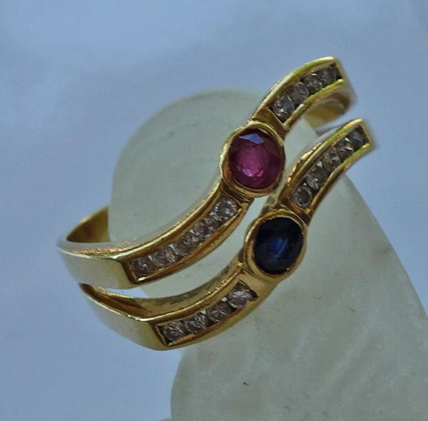 Brilliant ring * ring with ruby sapphire sapphire… - image 2