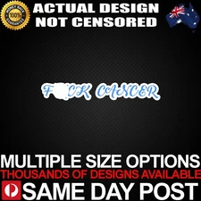 F*CK CANCER BLUE Vinyl Car Sticker Decal Cheap Raise Awareness Breast Cancer 