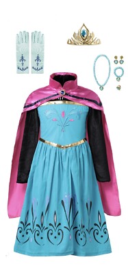 Elsa Frozen Princess Queen Coronation Dress Up Set Girls Costume Fast  Shipping | eBay