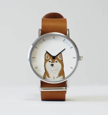 Shiba Inu  Akashiba  Watch  Adorable Design, Camel Strap,Cute Face Made in Japan