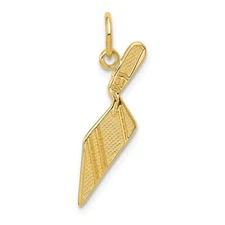 14k Yellow Gold On The Job Pendant Construction Tool Brick Towel Solid Charm