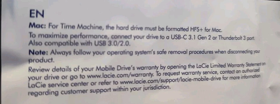 Mobile Drive-LaCie2TB Ext USB 3.0 Type C Portable Hard Drive Space Install Guide - Image 3 of 4