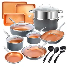 COOKWARE SET 20 Piece Steel Nonstick Pots Ceramic Frying Skillet Lids 