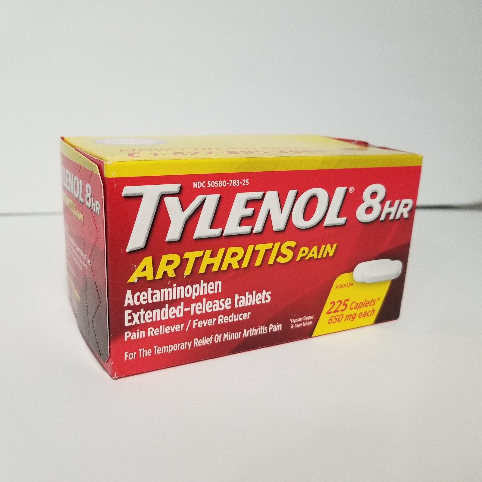 TYLENOL 8 Hour Arthritis Pain Reliever Caplet 225 Count NEW SEALED EXP
