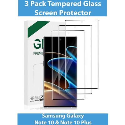 3-Pack Premium Tempered Glass Screen Protector For Samsung Galaxy Note 10+ Plus