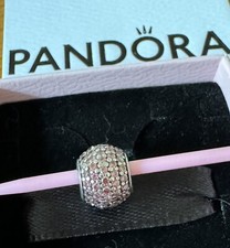 Authentic PANDORA Pave Lights Pink Sterling Silver Bead Charm