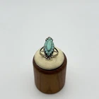 Vintage Southwestern Turquoise Petit Point Cluster Ring Sterling Silver Size 7