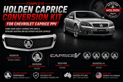 Holden Caprice Conversion Kit - Chevrolet Caprice PPV Grille Badges WheelCaps