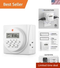 Indoor 7-Day Programmable Digital Timer Outlet, 2 Outlets, 1 Pack