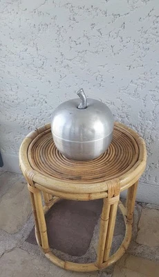 Seau a Glace Pomme Metal Alu Brossé Annees 70's Vintage - Photo 1/4