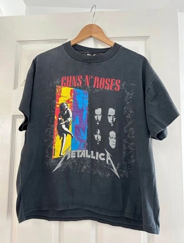 Guns N' Roses / Metallica Tour T-Shirt Size XL 1990s vintage concert t-shirt, vintage, size XL, single stitch, B+ condition