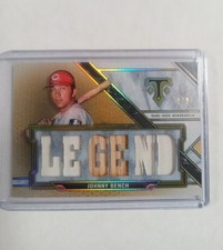 2021 Topps Triple Threads Johnny Bench Legend Relic Gold 9/9 - Bookend!