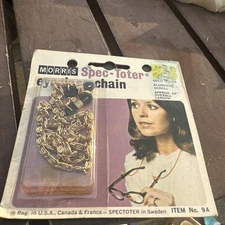 Vintage Morris Spec-toter Eyeglass, Sunglasses Holder Aluminum Chain, 24" Gold