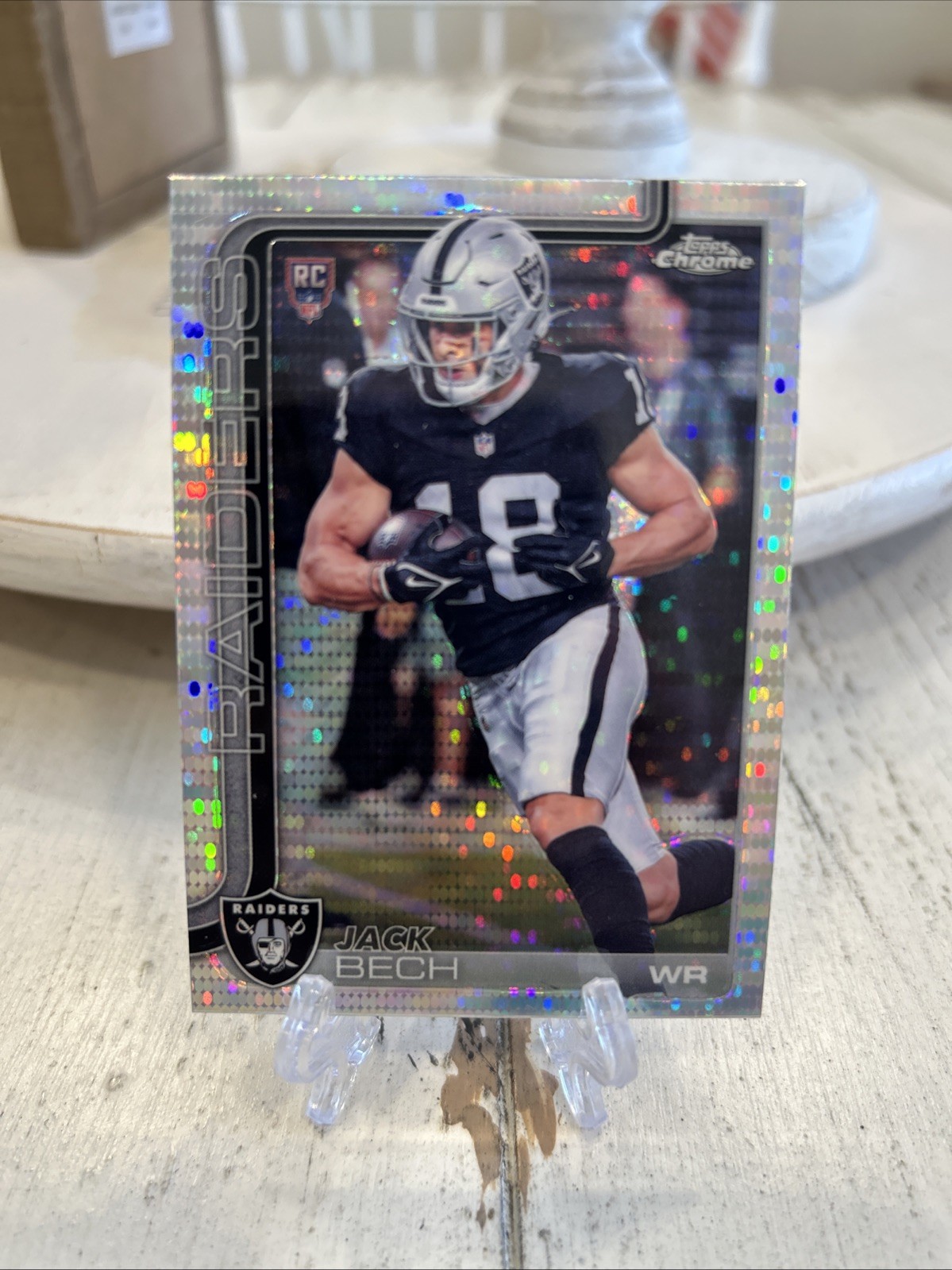 2025 Topps Chrome Football Jack Bech #388 Pulsar Refractor Rookie (RC) Raiders