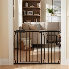 Baby Gate for Stairs Doorways, 43.5-48" Dog Gates for The House, Black