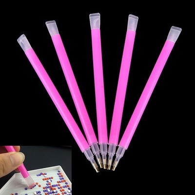 5Pcs/set Dual-ended Nail Art Rhinestone Gem Picker Pink Dotting Pen Manicu**p