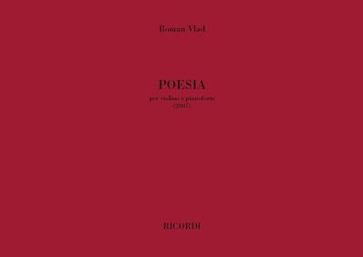 Poesia | Per Violino E Pianoforte (2007) | Roman Vlad | Partitur | Ricordi