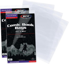 BCW Thick Silver Age Comic Bags - 200 Ct Archival Quality, Acid-Free Protectio