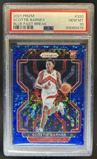 2021-22 Panini Prizm Scottie Barnes RC Fast Break Blue #/150 Raptors PSA 10
