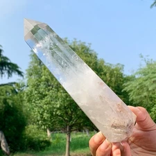 1.13LB Natural Clear White Crystal Obelisk Transparent Quartz Energy Column Reik