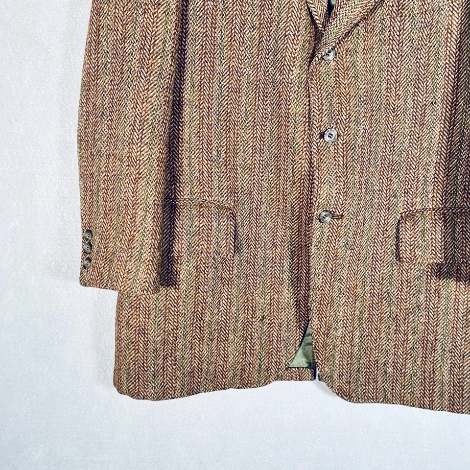Blazer Harris Tweed Para Hombres 42S Marrón Lana Escocesa Espiga Abrigo Deportivo Chaqueta Foto 4 de 4