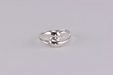 Sterling Silver Polished Puffy Over  Under Love Knot Loop Band Ring 925 Sz: 9