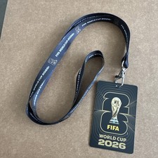Tarjeta de pase de identificación de aficionados de la Copa Mundial de la FIFA 2026 cordón juego de fútbol negro dorado 🎁