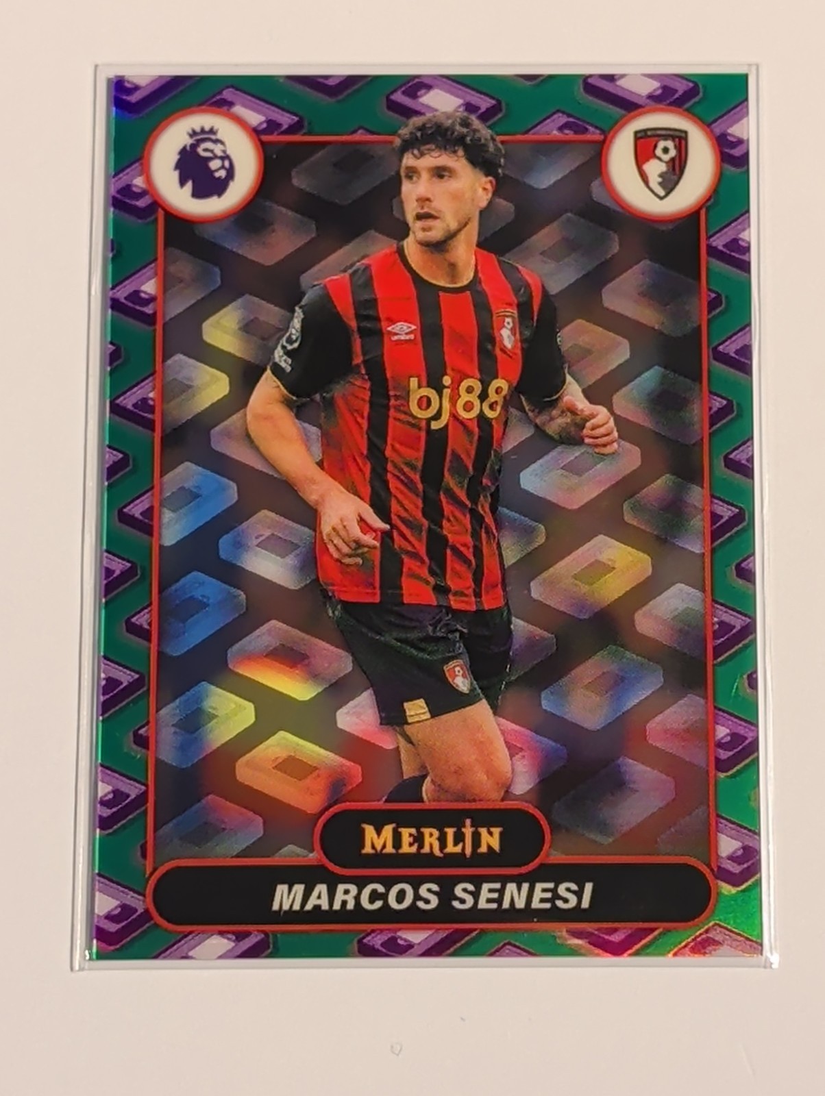 2025-26 Topps Merlin EPL - Marcos Senesi - VHS Tape Refractor - Bournemouth
