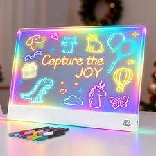 16" Led Drawing Board for Kids Rechargeable, Portable Doodle Glow LED Note Board