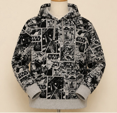 Amazon Essentials Star Wars Men's S Pullover Hoodie Graphic Print Pockets Black