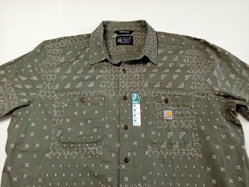NWT Carhartt Rugged Flex Relaxed Fit Green Short Sleeve Shirt Sz 2XLT TW6403-M - Picture 2 of 9