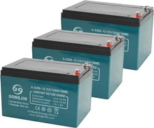 3 Pack 6-DZM-12 6-DZF 12V 12Ah SLA Battery for Mower Scooter Go Kart Razor Dirt