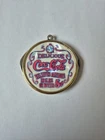 Coca Cola Round Pendant Knife Cigar Cutter Vintage 2 Blades Mother of Pearl