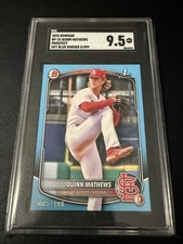 Quinn Mathews 2025 1st Bowman Bp-25 Sky Blue Border #5/499 Cardinals prospect