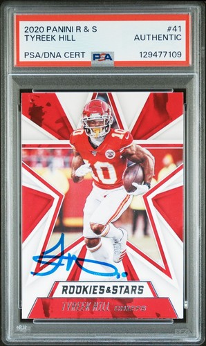 2020 Panini Rookies & Stars Tyreek Hill Signed Auto Chiefs #41 PSA Authentic
